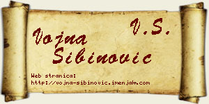 Vojna Sibinović vizit kartica